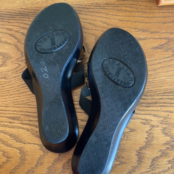 Italian Shoe Maker Black/Leopard Wedge - Picture 4 of 6